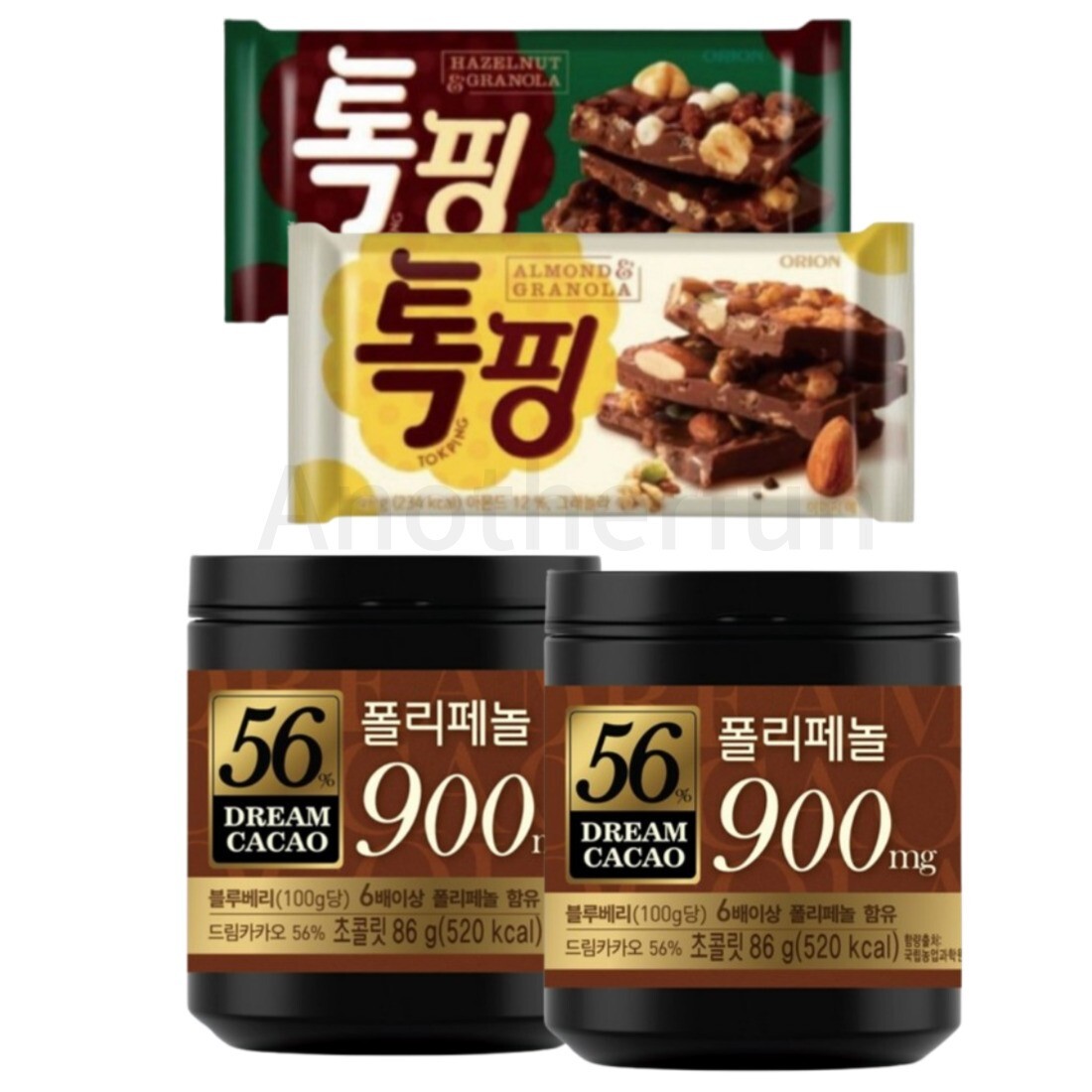 2X LOTTE Dream Cacao 56% Chocolate Balls 86g & Tokping Hazelott & Almond Korean