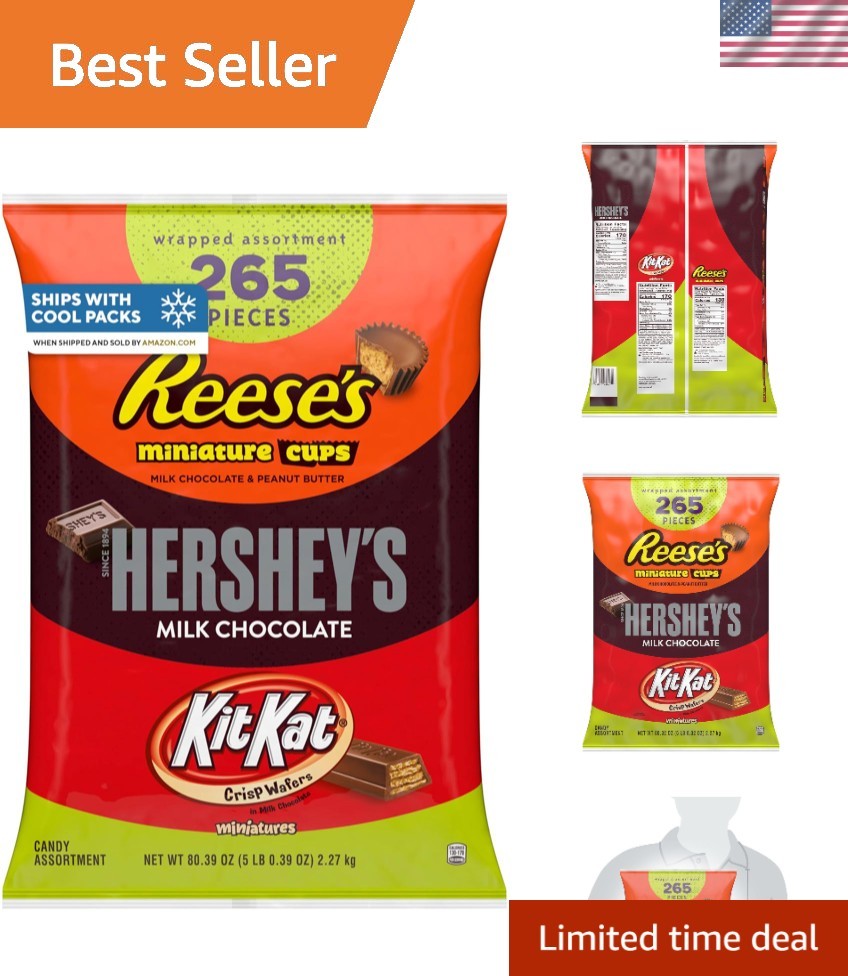 KIT KAT & REESE’S Assorted Chocolate Bulk Bag – 265 Individually Wrapped Treats