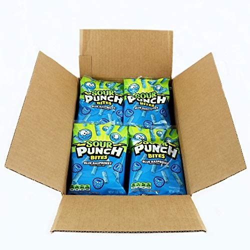 Sour Punch Bites, Blue Raspberry Sour Candy, 5oz Bag 12 Pack