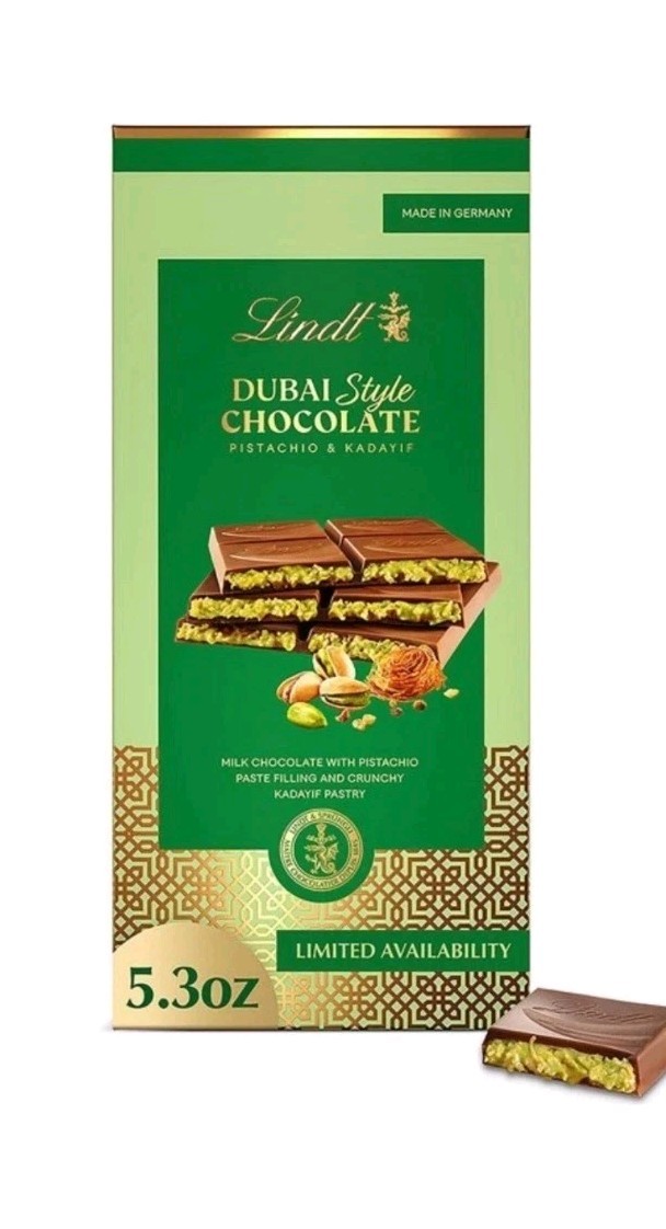 Lindt Dubai Style Chocolate Bar | 150 g / 5.3 oz | Pistachio & Kadayif Filling
