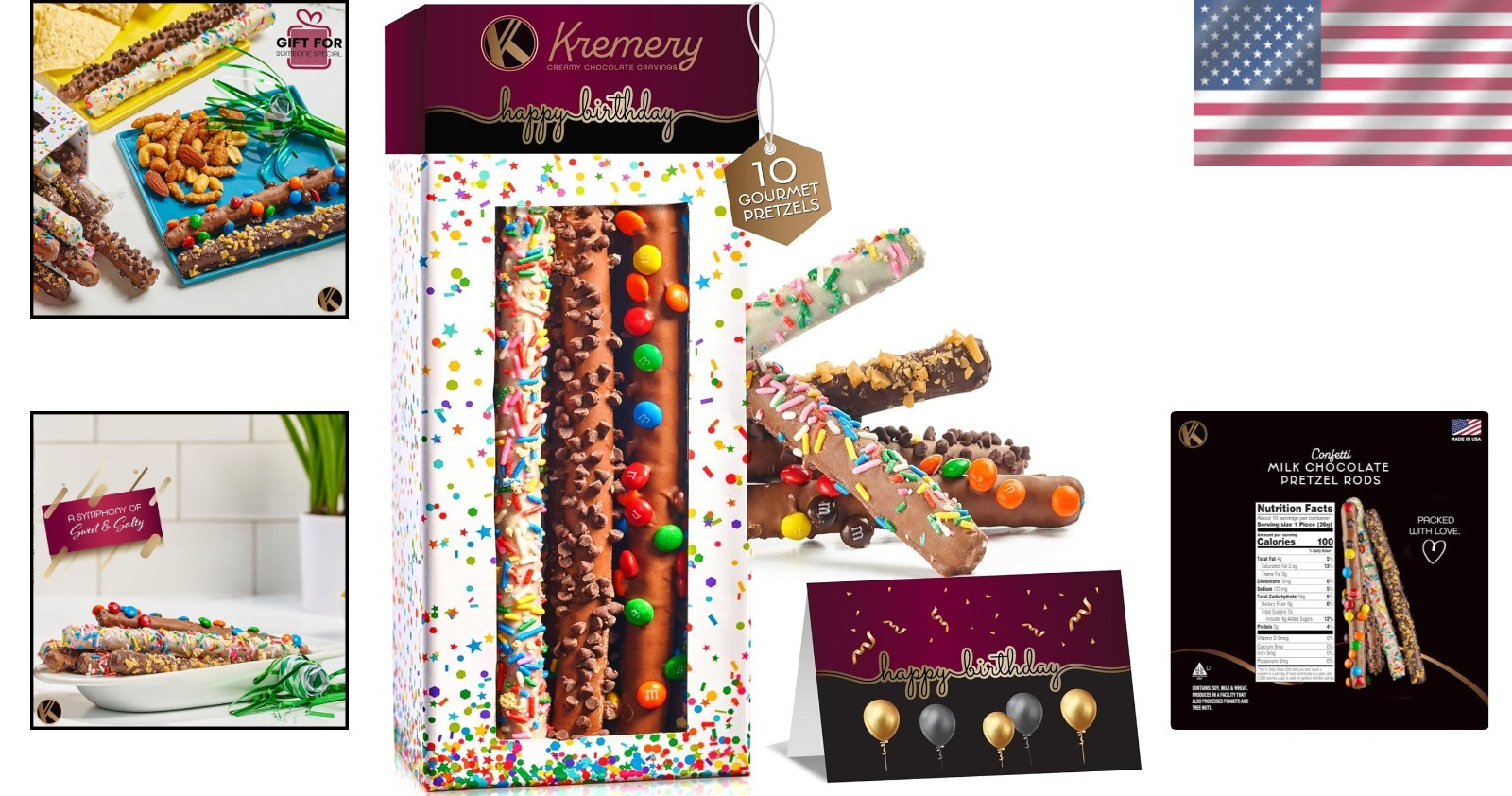 Vibrant 10 Count Chocolate Covered Pretzel Rods Gift Basket – Perfect Birthda…