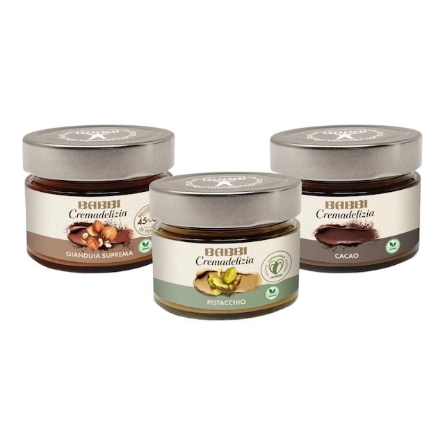 Babbi Cremadelizia Spread Three Jars Gift Box – Gianduia, Pistachio, Cacao…