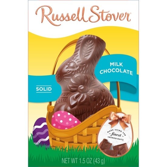 RUSSELL STOVER Milk Chocolate Easter Bunny Rabbit Candy 1.5 Oz Basket Filler