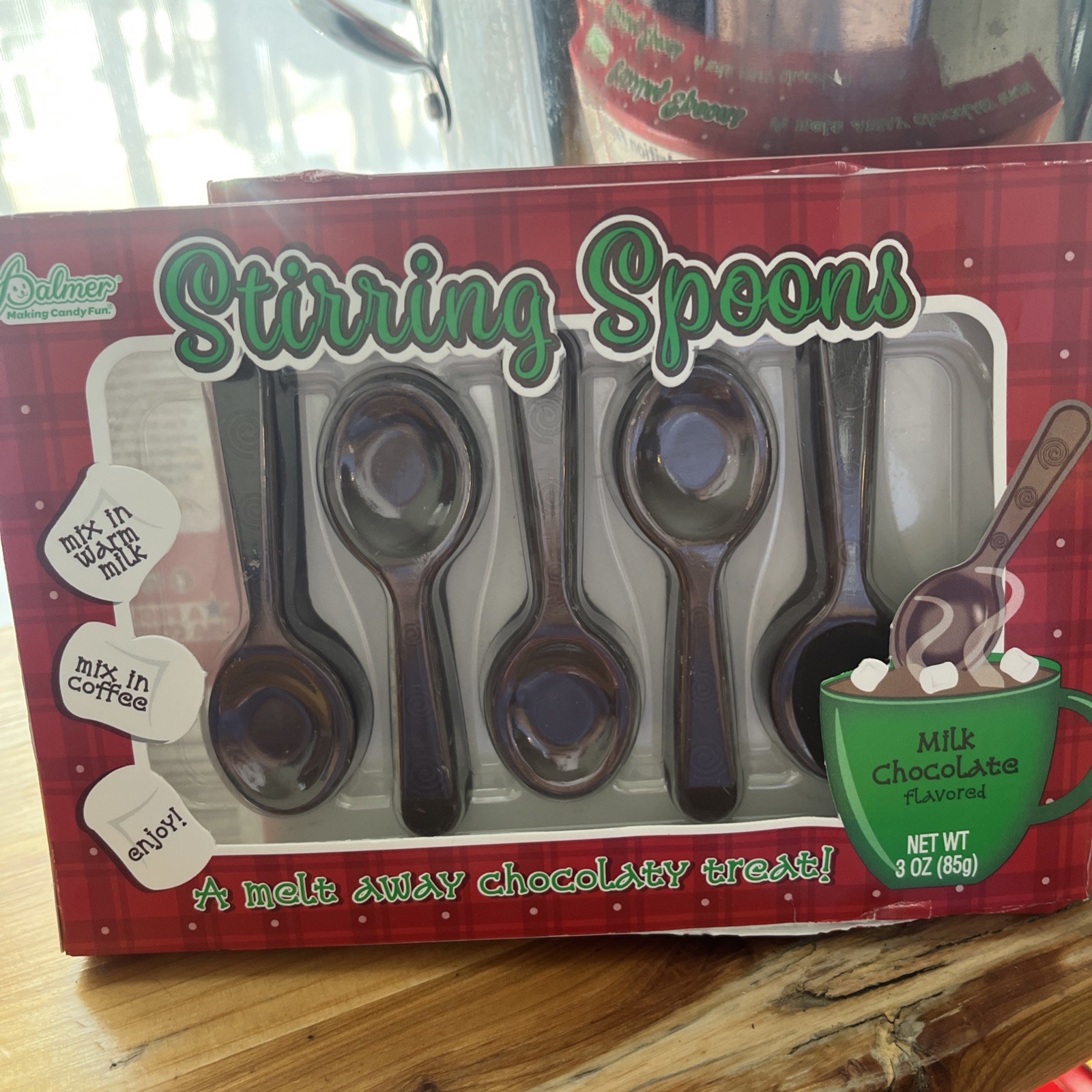 PALMER CHOCOLATE CANDY STIRRING SPOONS 6 Pc Box 3oz cheap SHIPPING 6/27 hot coco