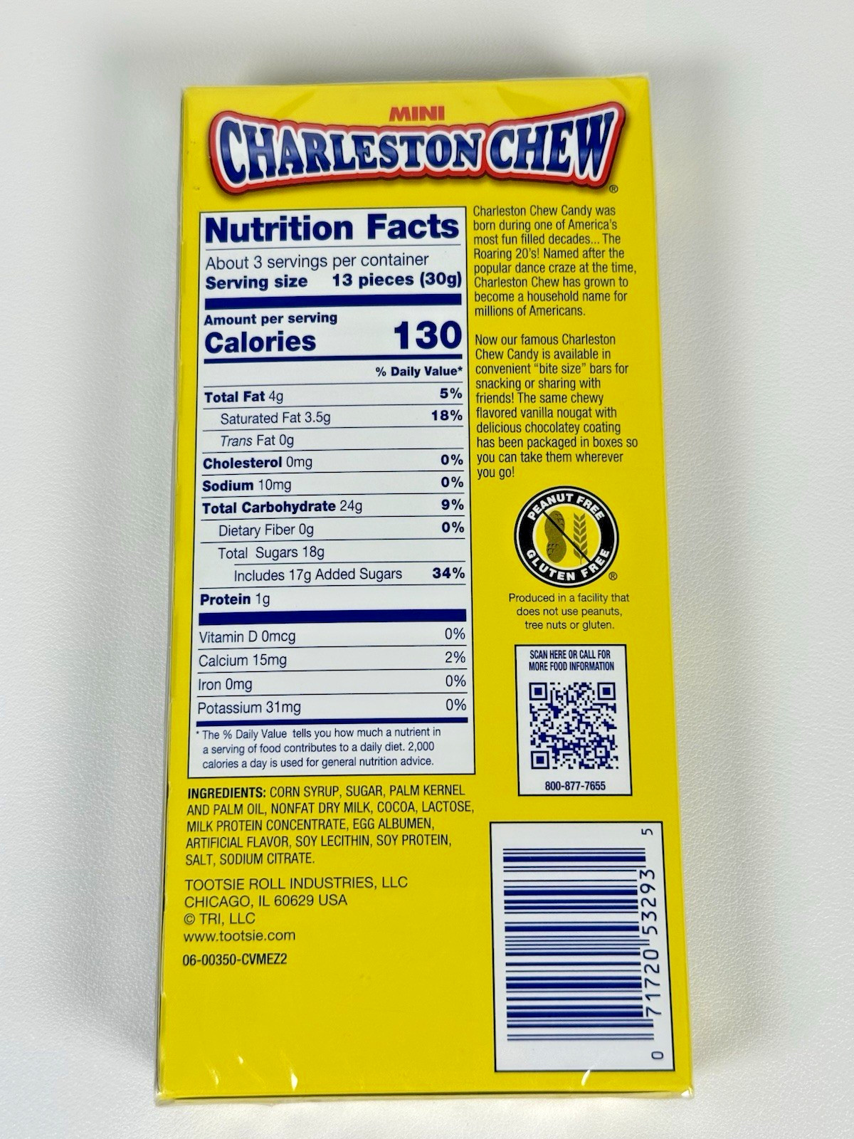 Mini Charleston Chew Vanilla Candy 3.5 oz Theater Box