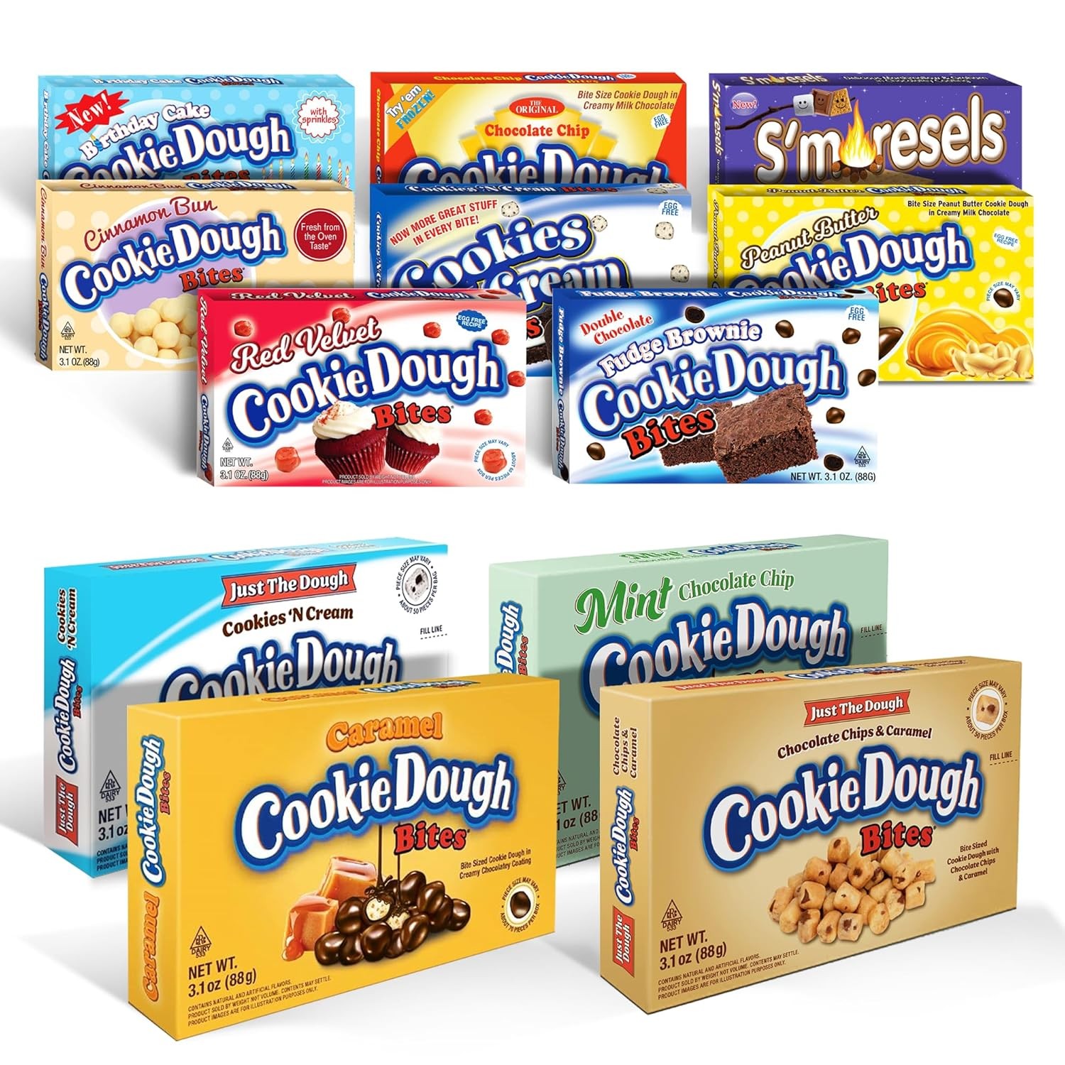 Cookie Dough Bites Chocolate Chip Flavored Candy 3.1 oz (Pack of 6)