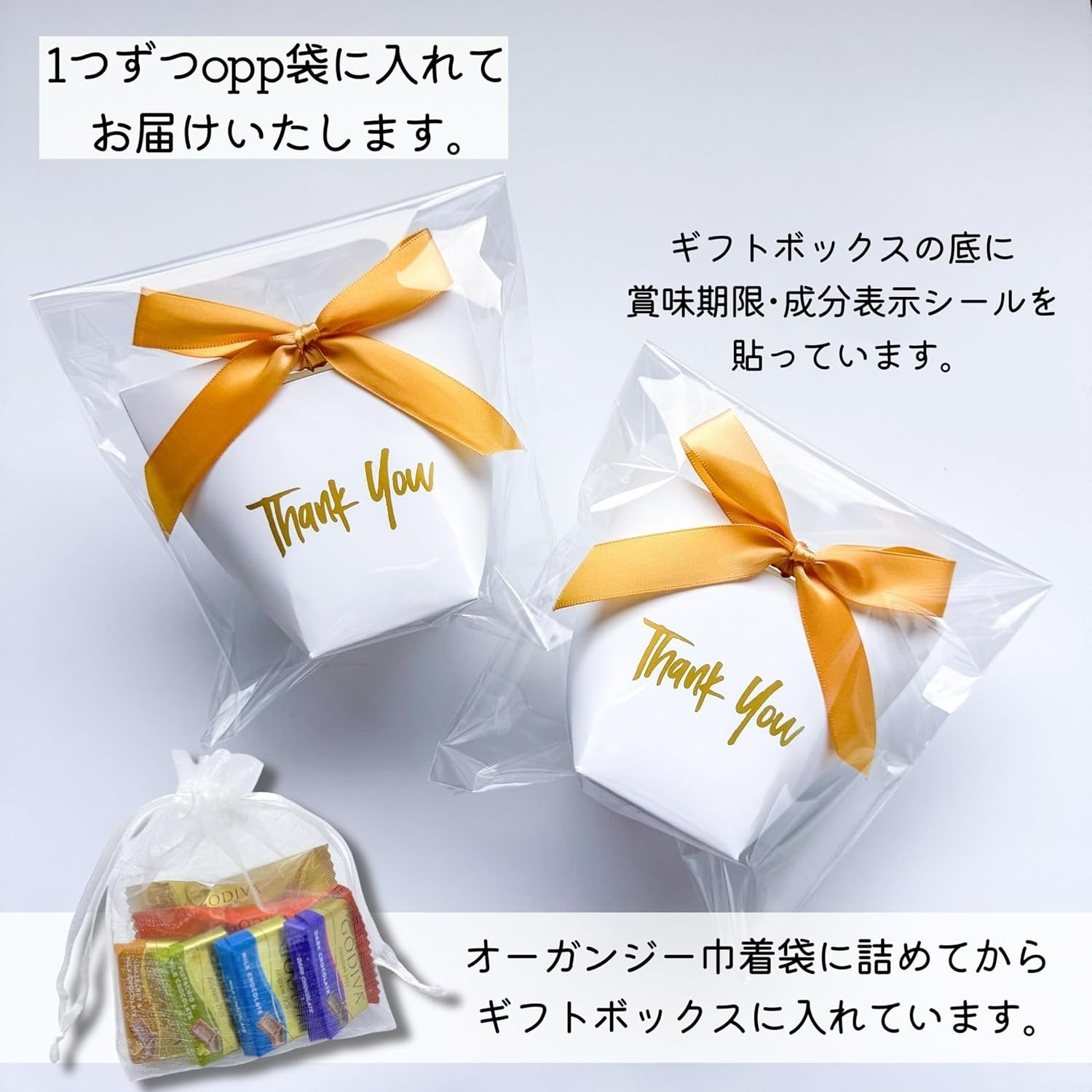 GODIVA Style Mini Chocolate Gift Box 6 Pieces x 5 Sets Thank You Ribbon YK1110