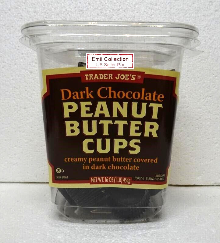 Trader Joe’s Dark Chocolate Peanut Butter Cups 16oz 454g Sealed New