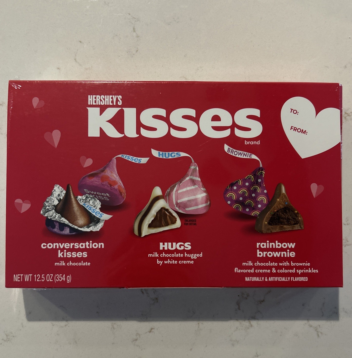 Hershey’s Kisses Milk Chocolate Gift Box, White Crème, Rainbow Brownie BB 4/2026