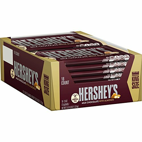 HERSHEY’S Chocolate Candy Bars with Almonds, King Size (Pack of 18)