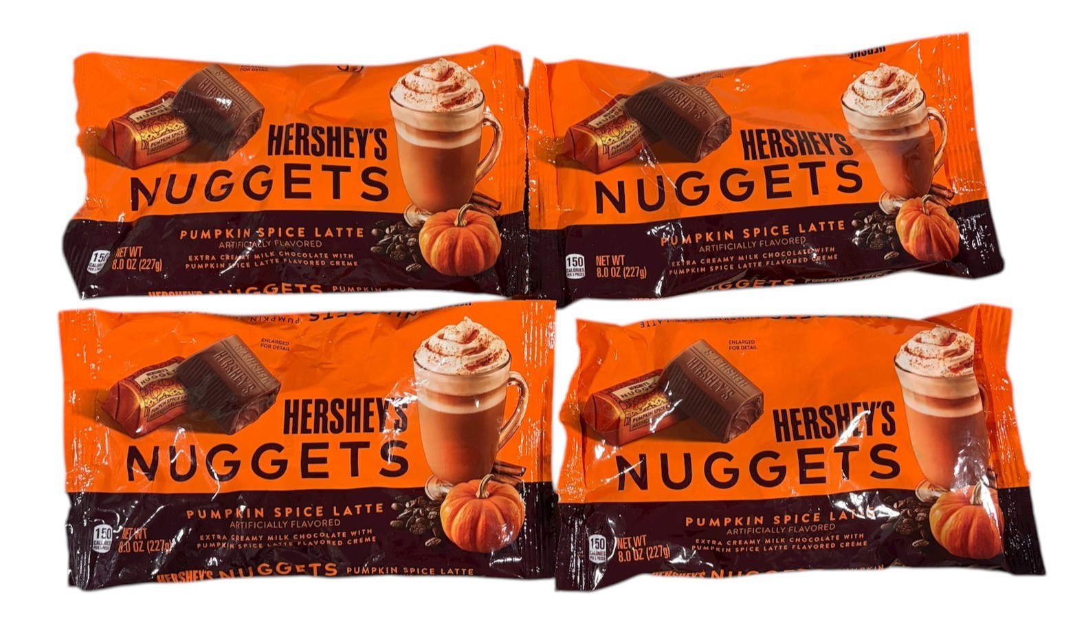 Hershey’s Nuggets Pumpkin Spice Latte Flavored Halloween Candy, 8 oz-LOT OF 4