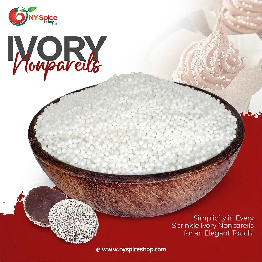 Ivory Nonpareils – White Chocolate Discs with Sprinkles – Sweet Gourmet Candy