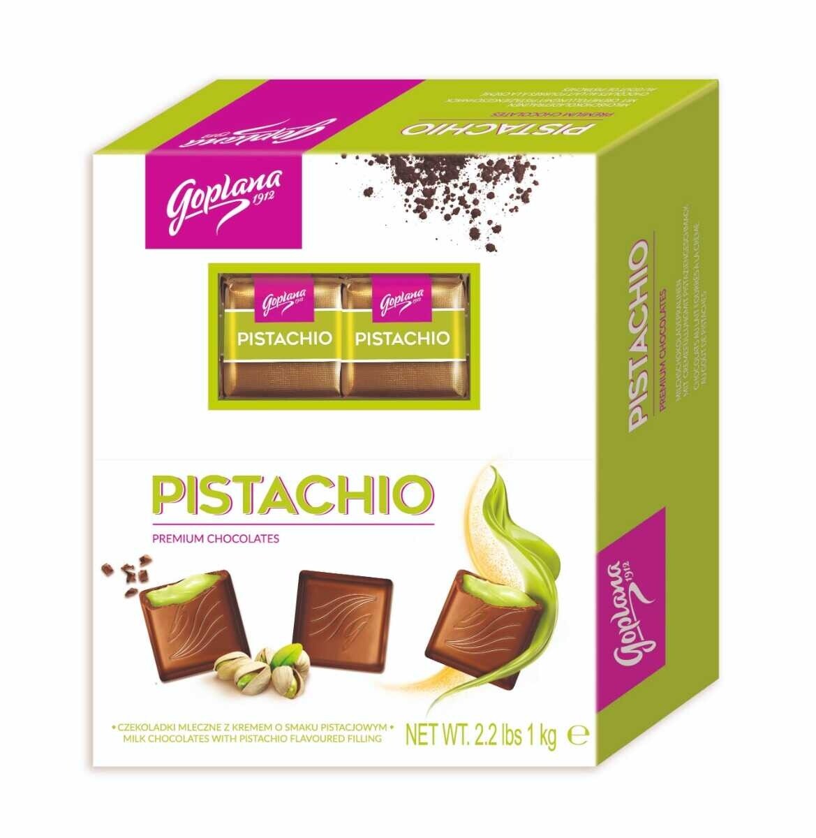 SOLIDARNOSC – PISTACHIO PRALINES – 1000G – 2.2 LBS – MILK CHOCOLATE FILLING