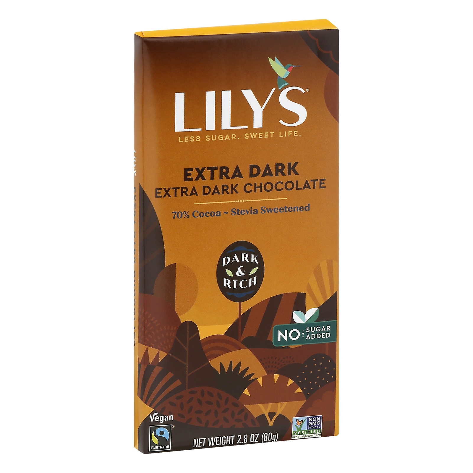 Lily’s Sweets Extra Dark 70% Chocolate Bar 2.8 oz (Pack Of 12)