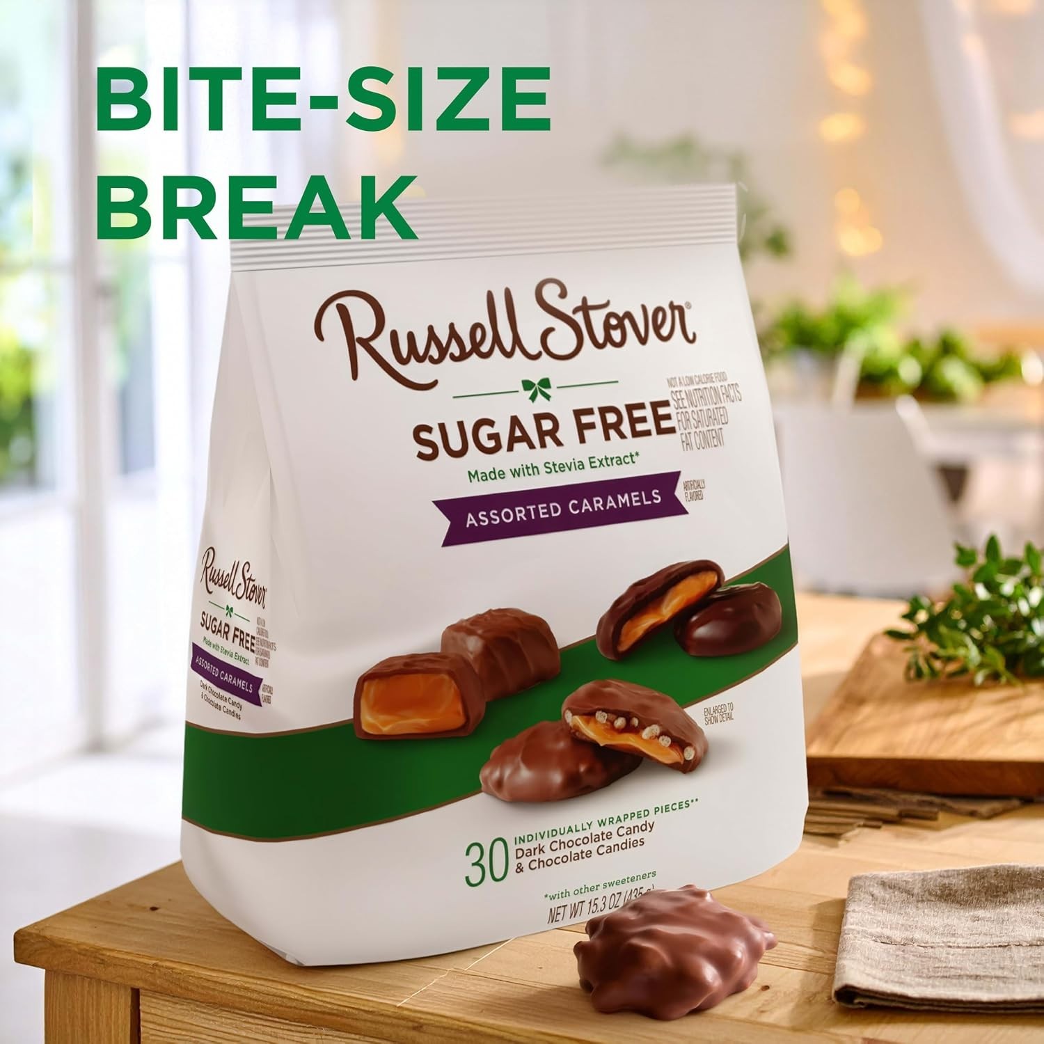 Indulge in Sugar Free Assorted Chocolate Caramels – 30 Pieces, 15.3 oz