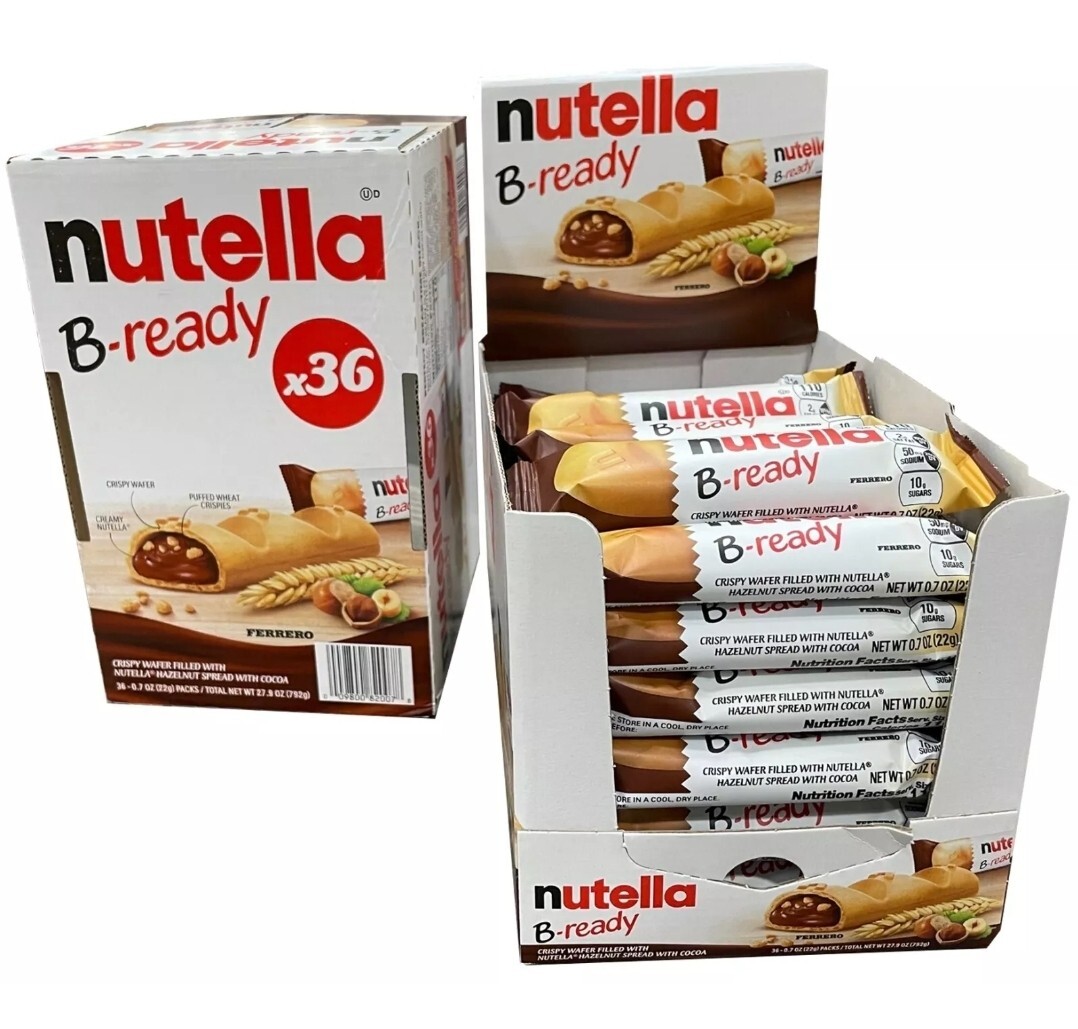 Nutella B-Ready 36 Ct Crispy Wafer Filled With Nutella Hazenut Spread Exp. 3/25