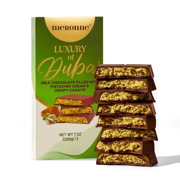 Dubai Milk Chocolate Filled with Pistachio Cream & Crispy Kadayif – 7oz
