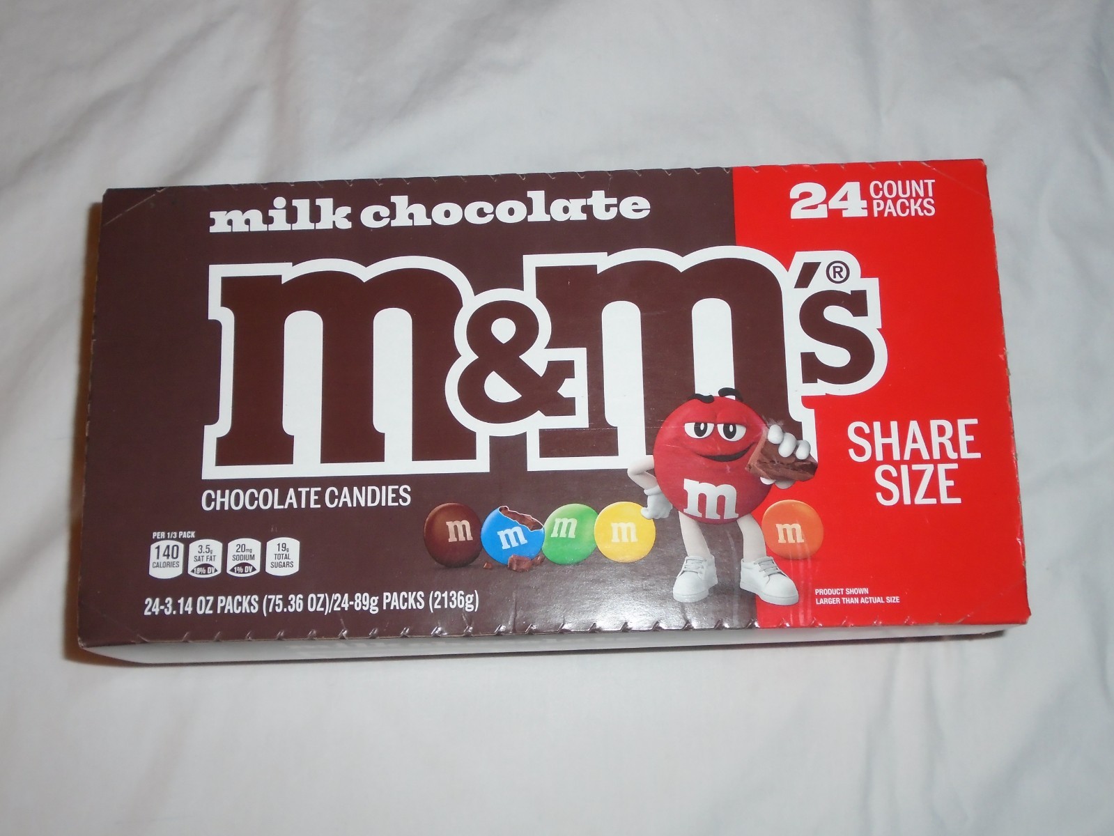 (24) M&M’s Milk Chocolate Share Size Packs 3.14 oz Bulk Lot BB: 12/2026