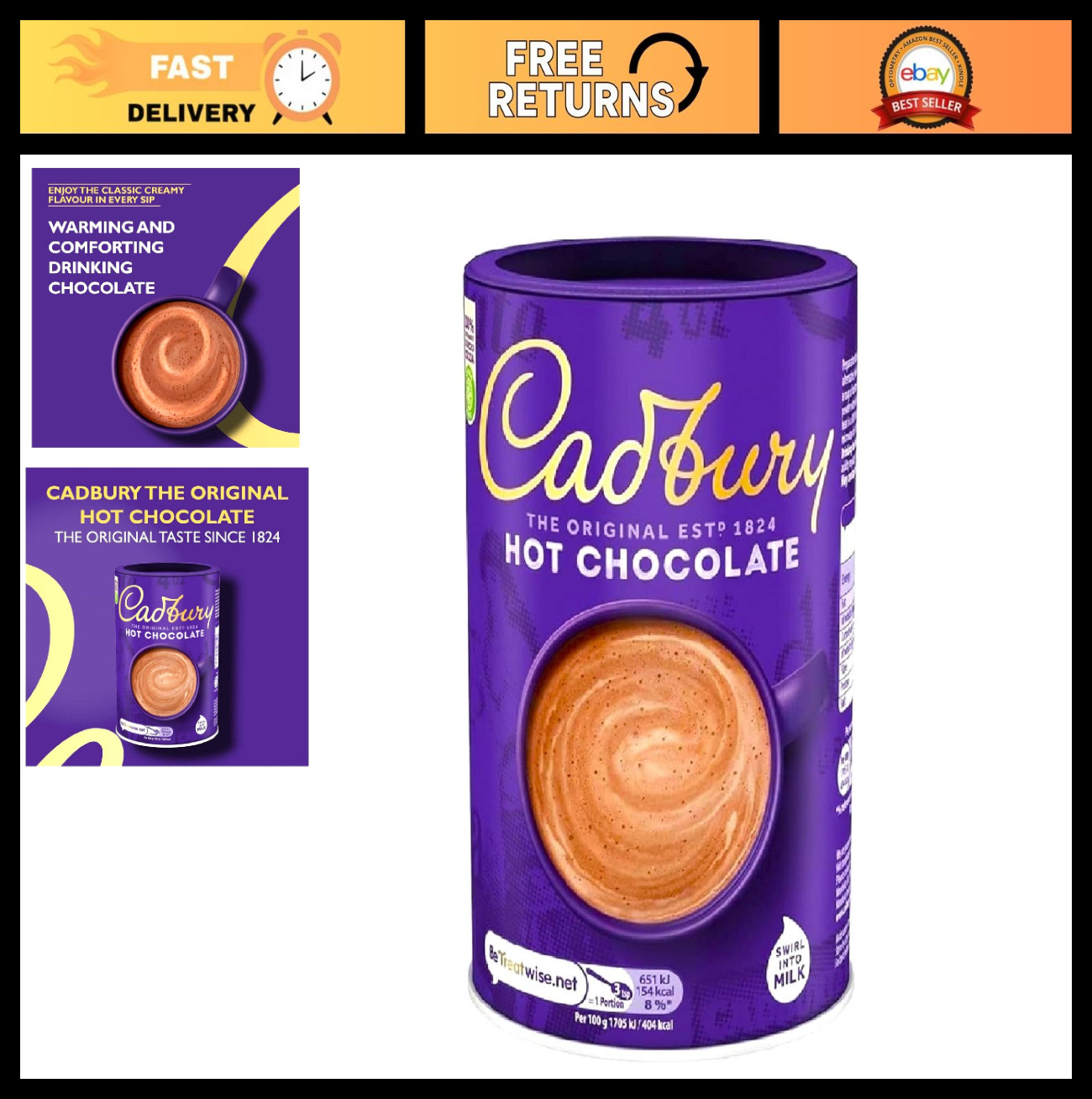 Rich Drinking Chocolate Mix – 17oz (500g) – Creamy Hot Cocoa Beverage Mix