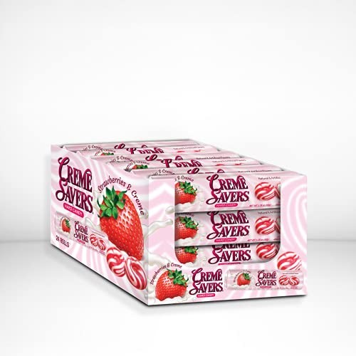 Creme Savers Hard Candy Strawberries and Creme 24ct Box
