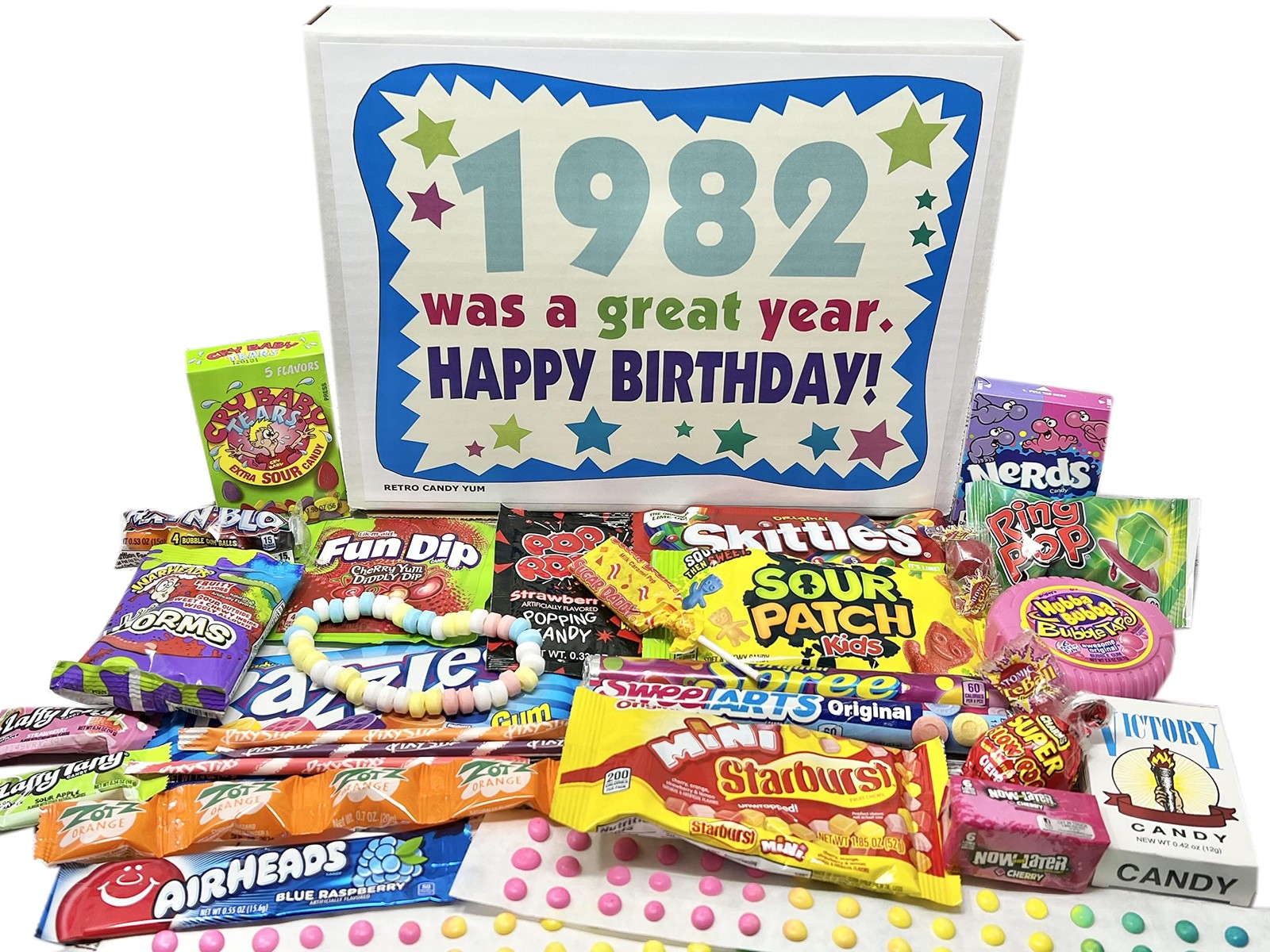 RETRO CANDY YUM ~ 1982 44th Birthday Gift Box of Nostalgic Candy from Childho…