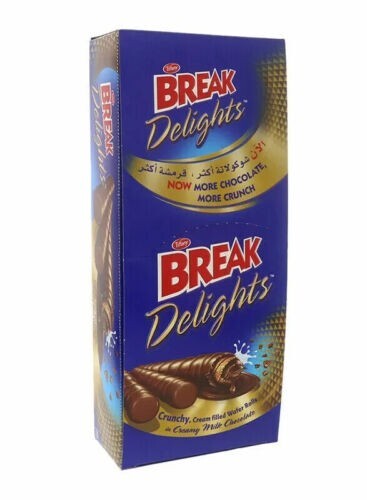 Tiffany Break Delights chocolate Wafer Rolls Filled With Cream Pack 24 Pcs Halal