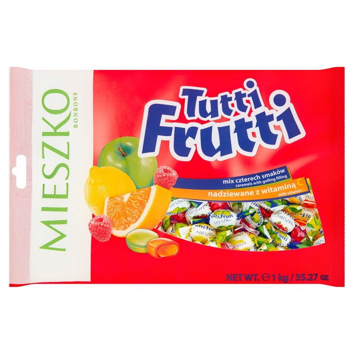 Mieszko TUTTI FRUTTI Fruit Candies 4 Flavors – Bag 1000g / 35.27 oz
