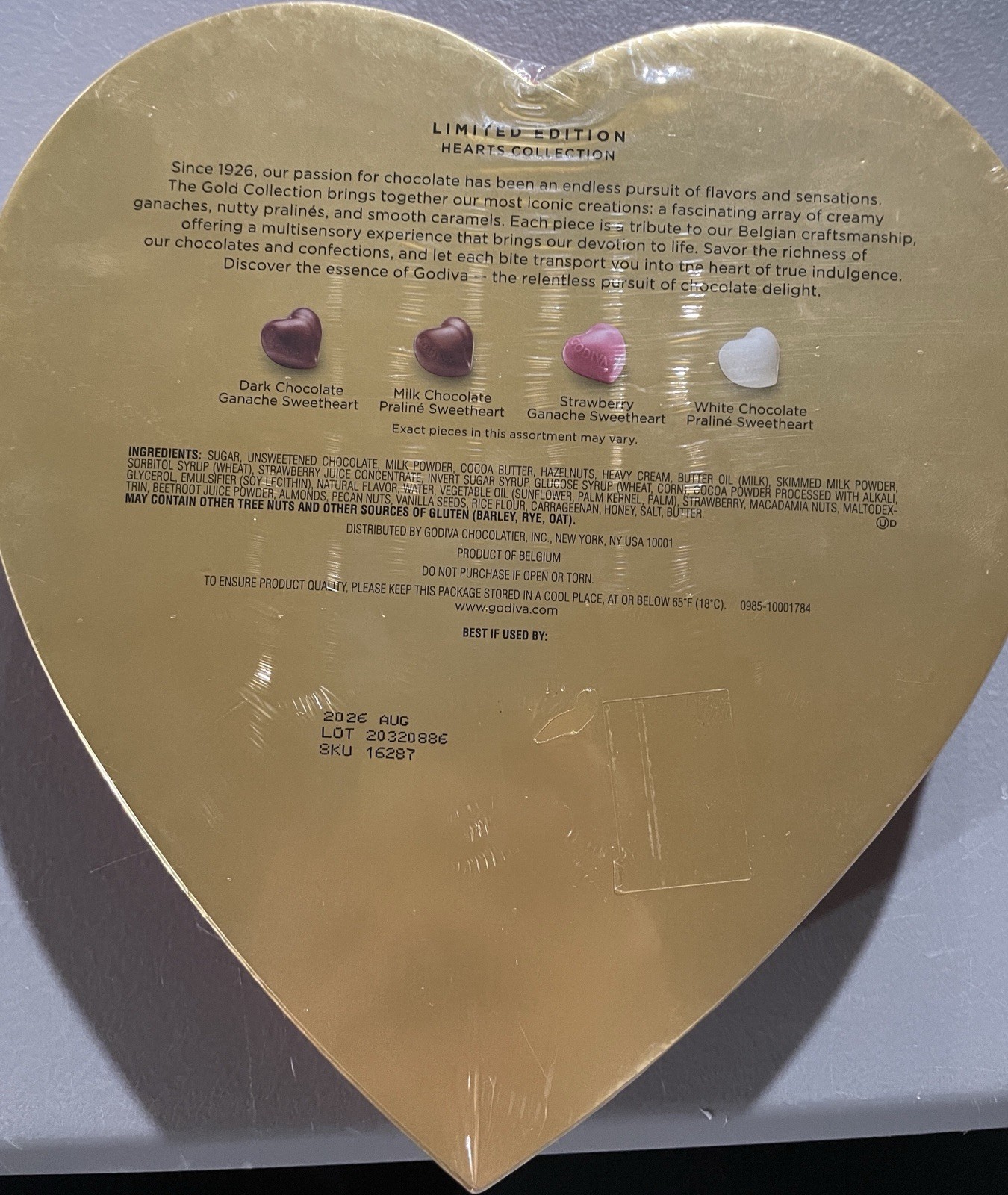 Godiva Belgium Limited Edition Heart Collection Chocolate 14-Pieces BB 8/31/26