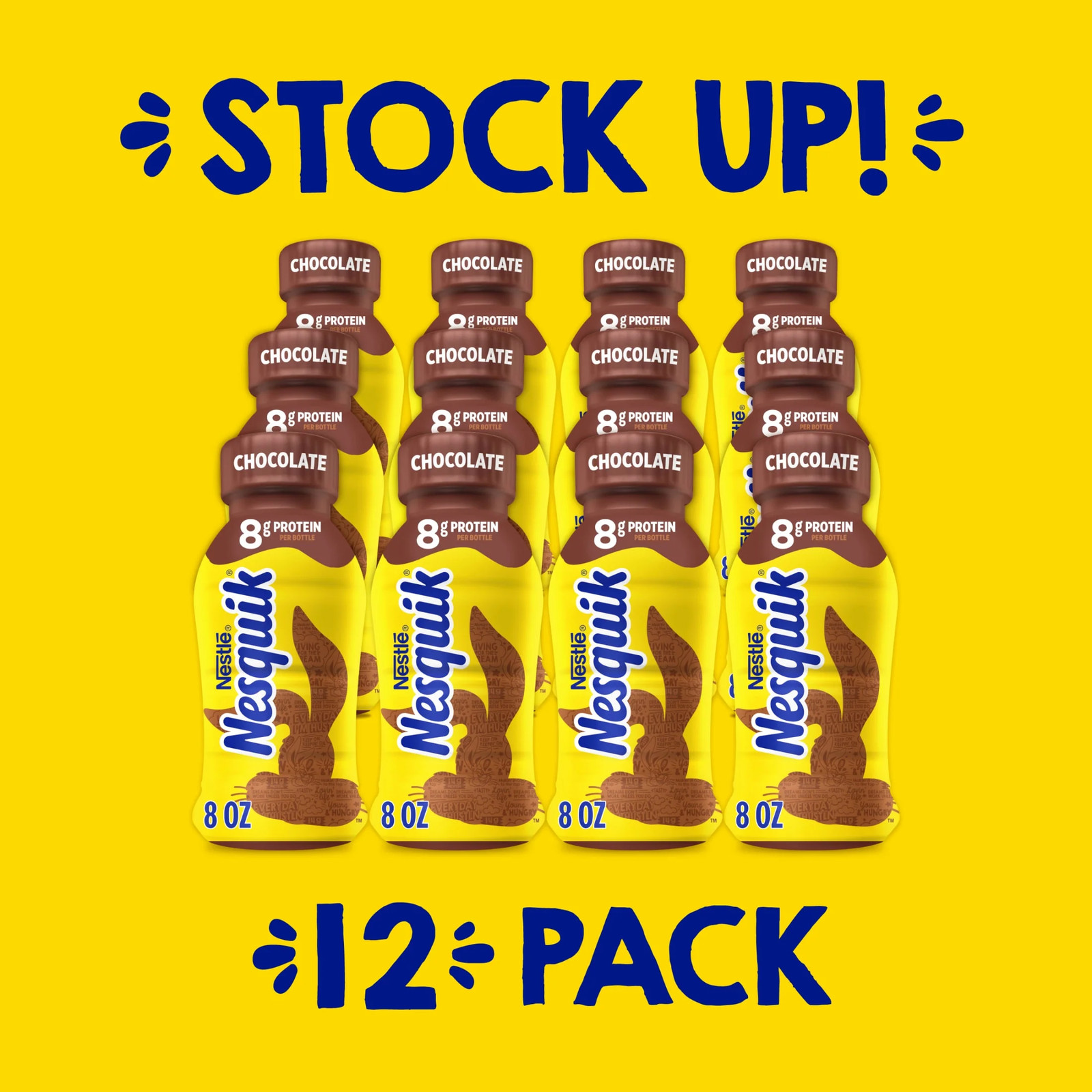 Chocolate Milk, Ready to Drink, Low-Fat Milk, 12 Bulk Pack, 8 Fl Oz Bottles