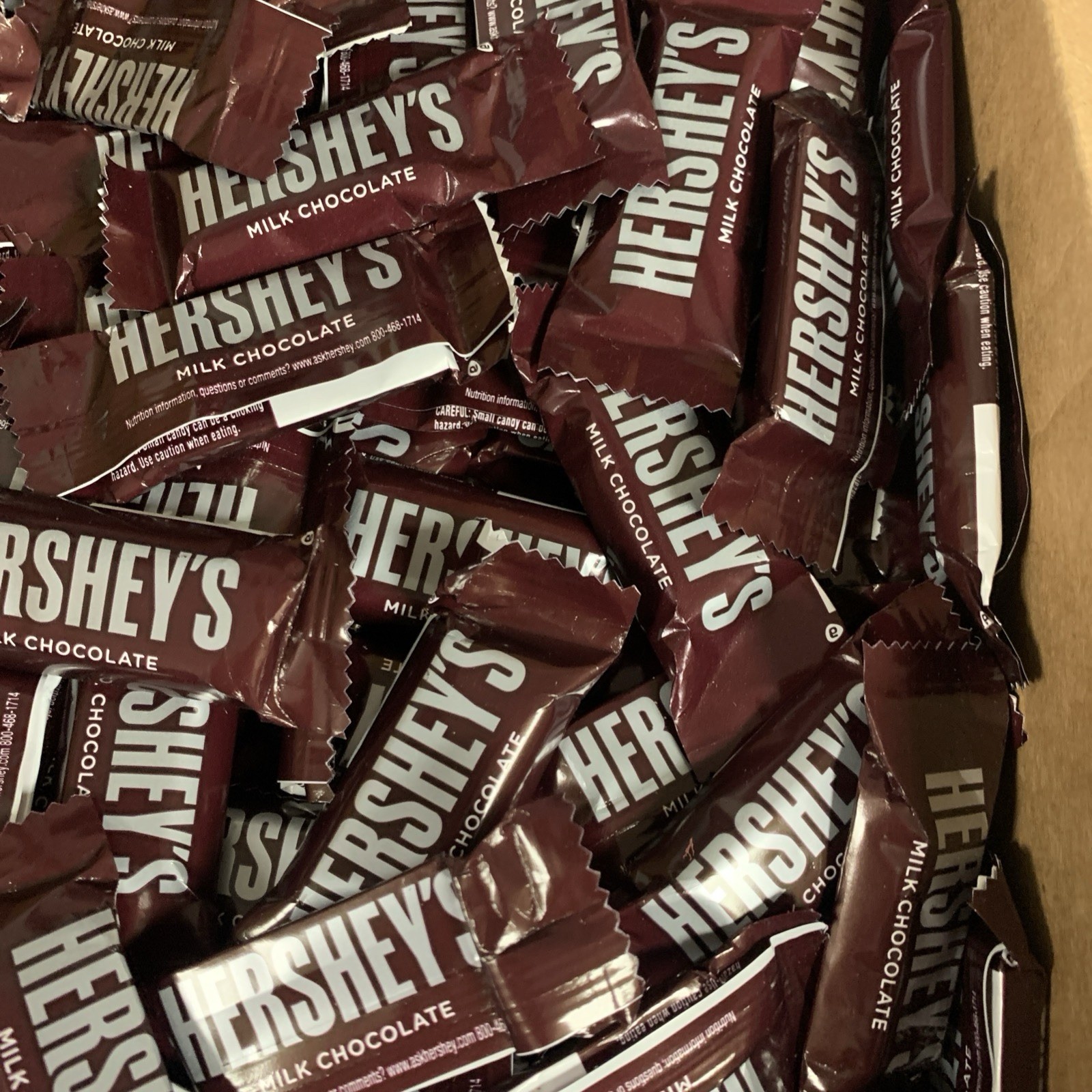 Hershey’s Milk Chocolate Bars Individually Wrapped Snack Size Chocolate 2 pounds