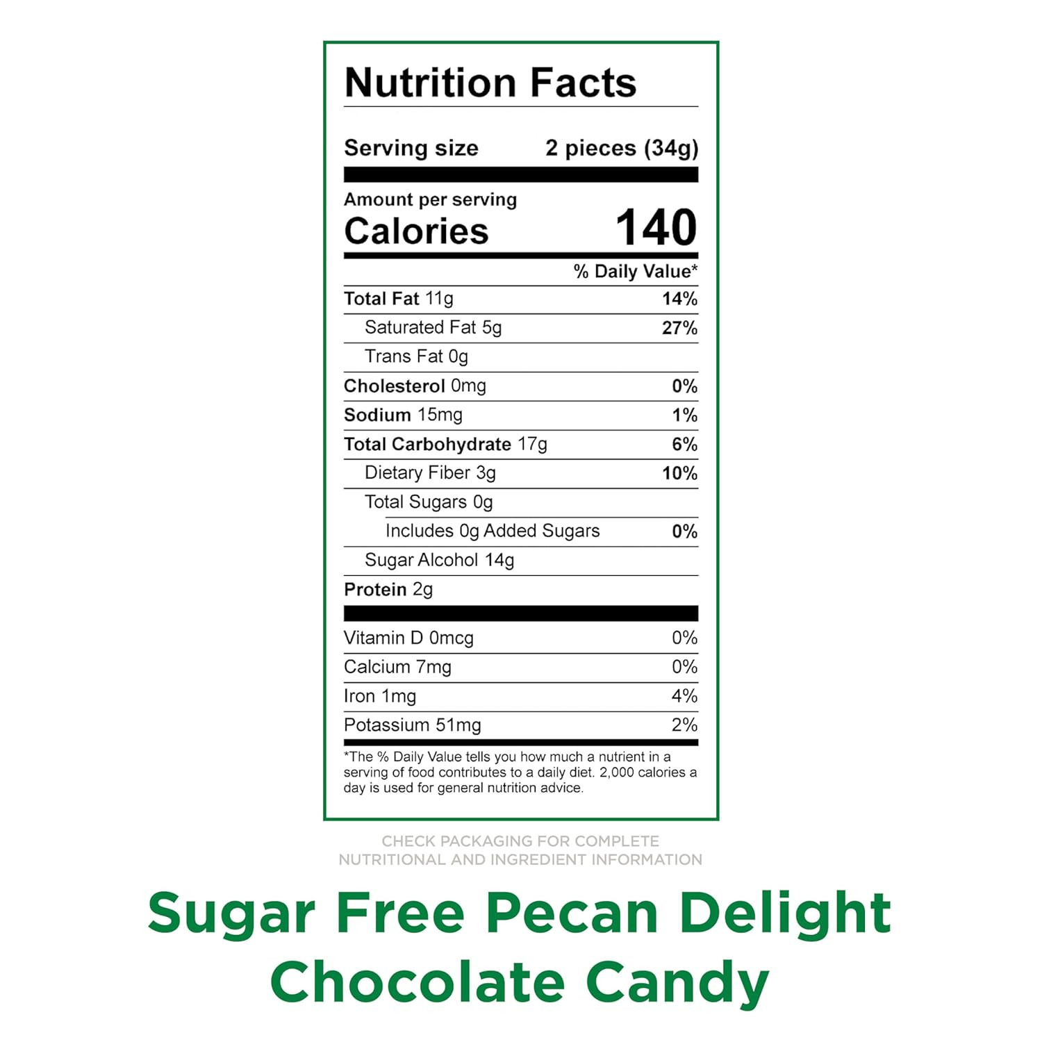 Russell Stover Sugar-Free Pecan Delight, Chewy Caramel Chocolate Candy (1 Pound)