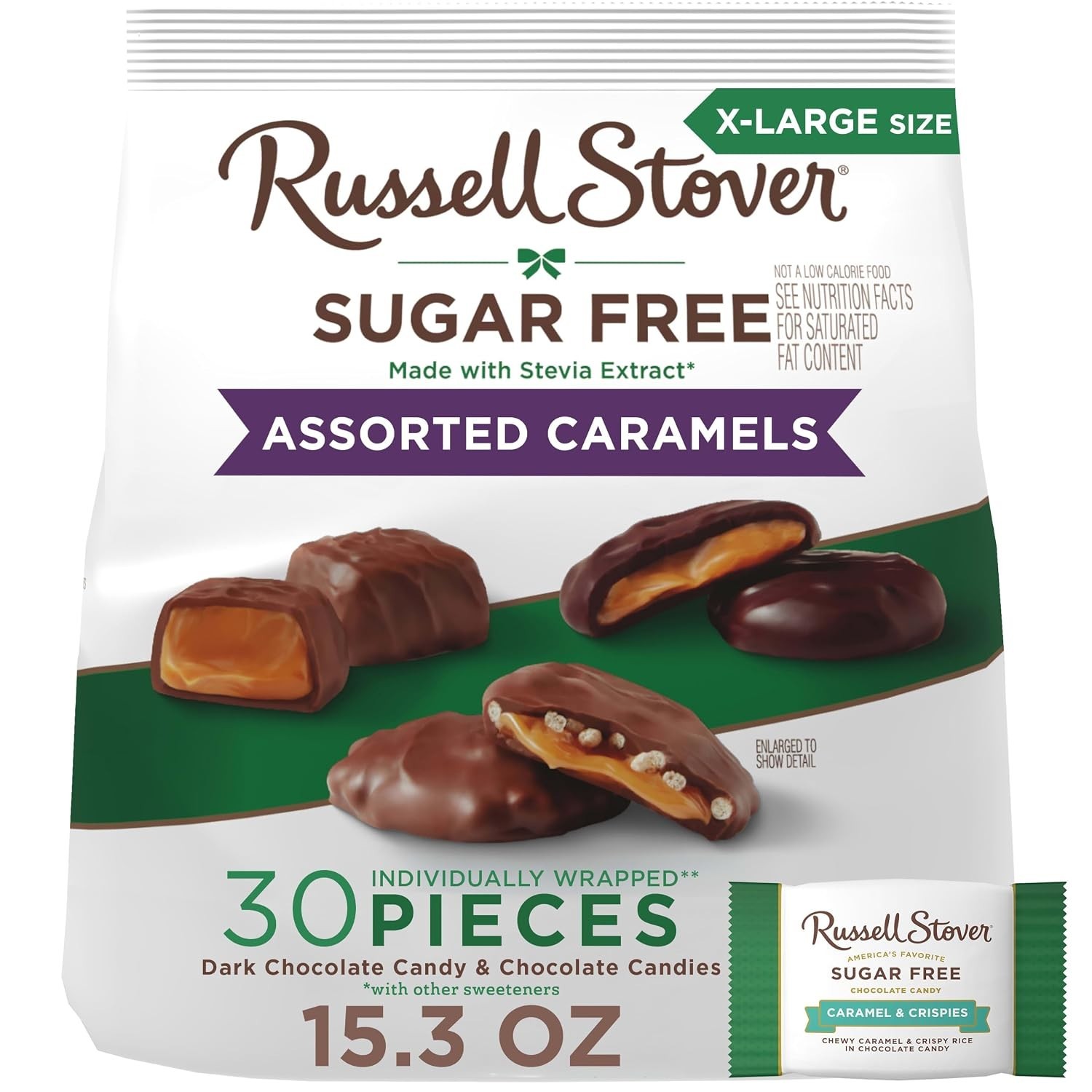 Indulge in Sugar Free Assorted Chocolate Caramels – 30 Pieces, 15.3 oz