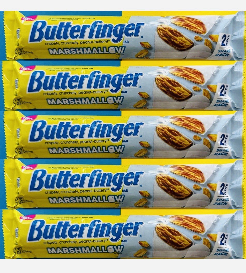 5x Marshmallow Butterfinger New Limited Edition Share Packs White Chocolate HTF
