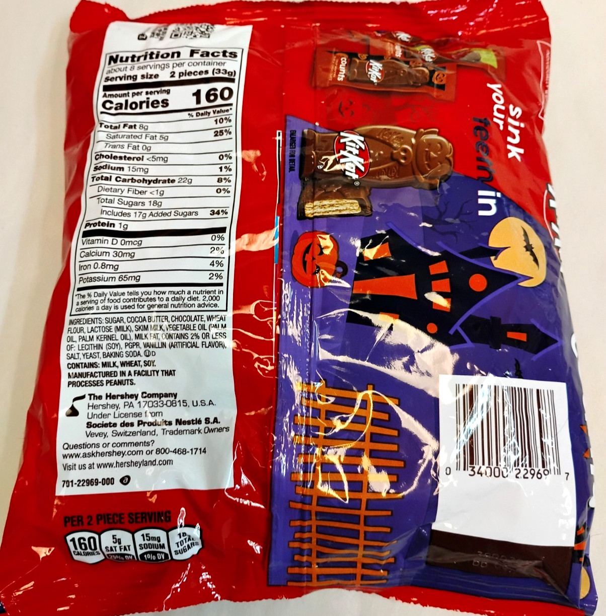 Kit Kat Counts Snack Size Milk Chocolate Wafer Candy 9.44 oz Bag NEW Sealed