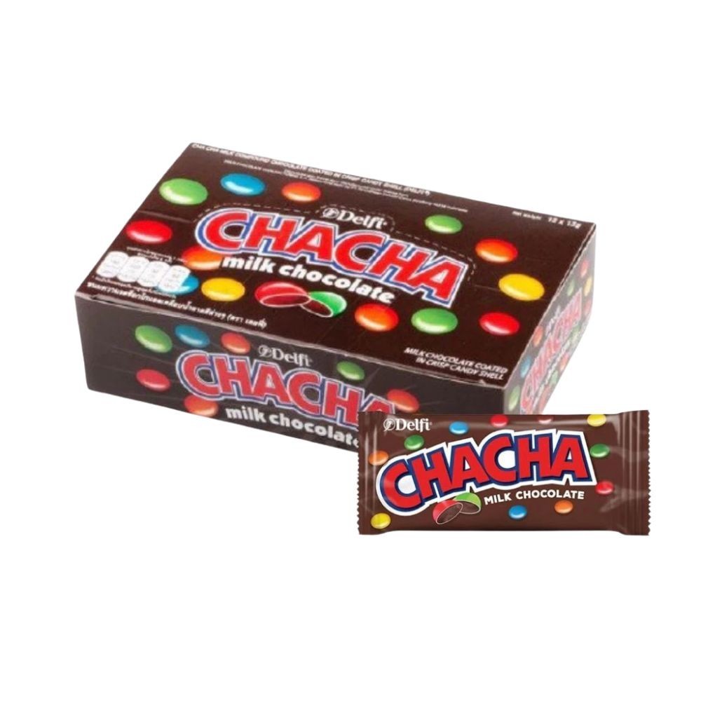 ChaCha Milk Chocolate Snack Delfi Colorful Candy Shell Sweet Treats 12 Pcs