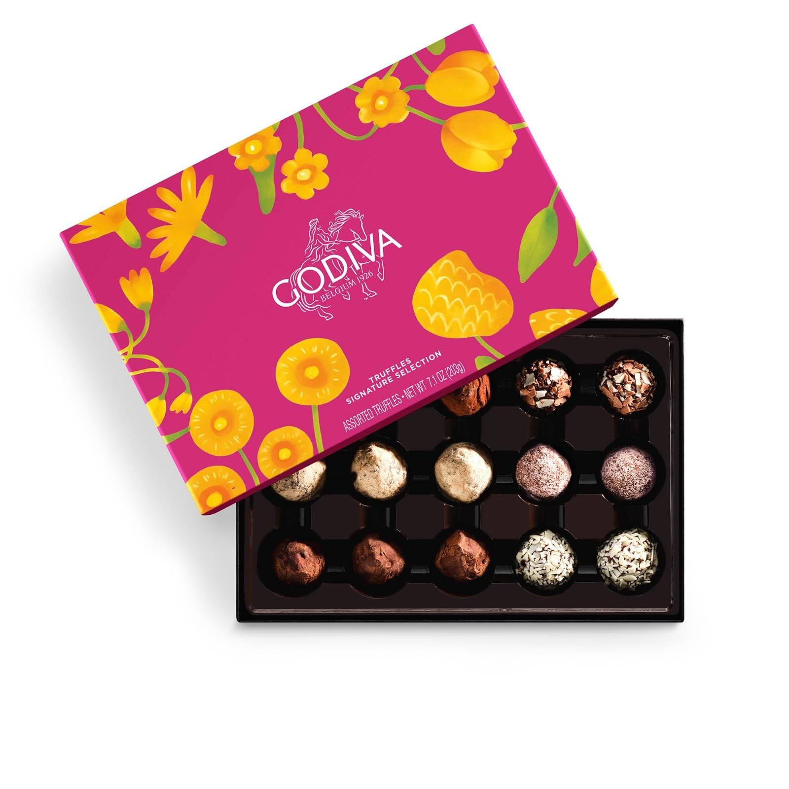 Gourmet Spring Chocolate Gift Box – 15 Pc Belgian Dark & Milk Truffles, Kosher