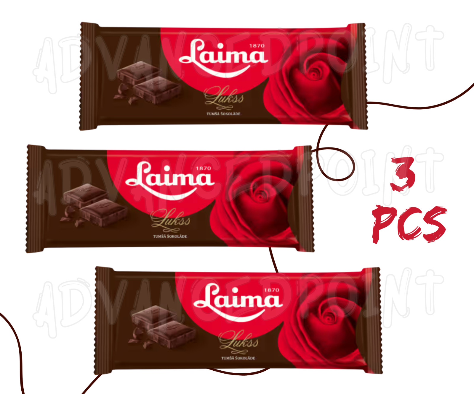 Laima Lukss Dark Chocolate Bar 190g 6.7oz Premium Latvian Candy Treat 3pcs