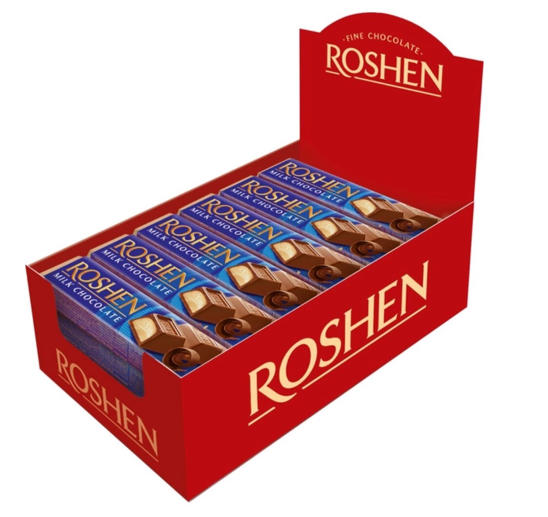 ROSHEN Milk Chocolate Bars Creme Brulee Candy Sweets Ukrainian 43gx30pcs 46,56oz