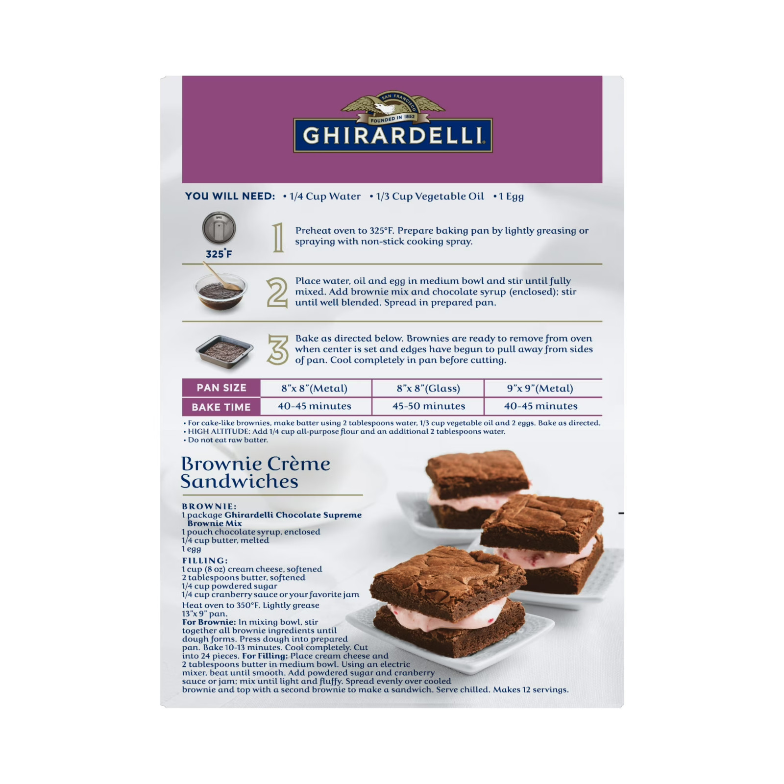 (4 Pack) Ghirardelli Chocolate Supreme Brownie Mix – 18.75 oz Boxes Bulk
