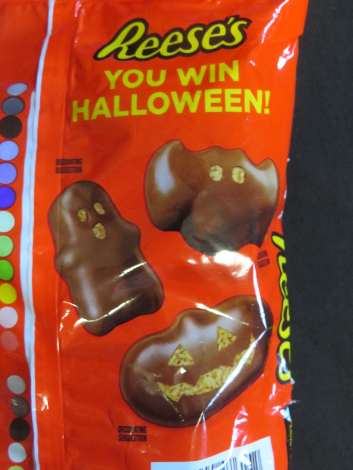 (1) Bag Reese’s Assorted Snack Size Peanut Butter Cups Pumpkins Ghosts Bats 9 Oz
