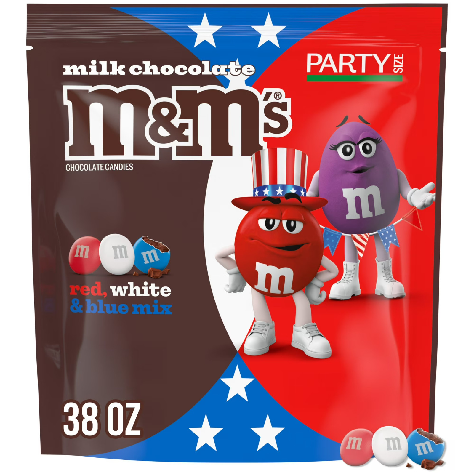 M&M’s Milk Chocolate Candy Summer Bulk Pack Party Size 38 oz Bag Chocolate Candi