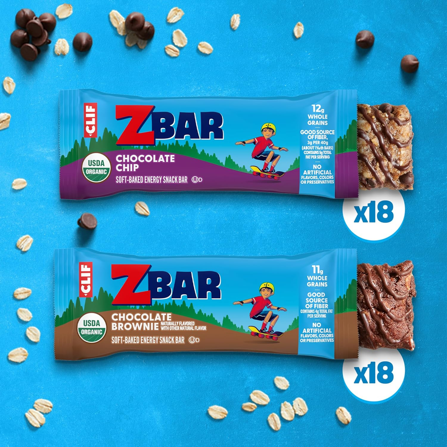 Zbar – Chocolate Chip and Chocolate Brownie – Variety Pack – Soft Baked Whole Gr