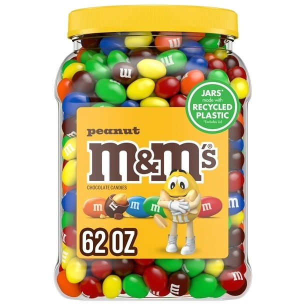 m&m’s PEANUT MILK CHOCOLATE CANDY 62 OZ Pantry Jar ~ Family Movie Night Treat!🍿