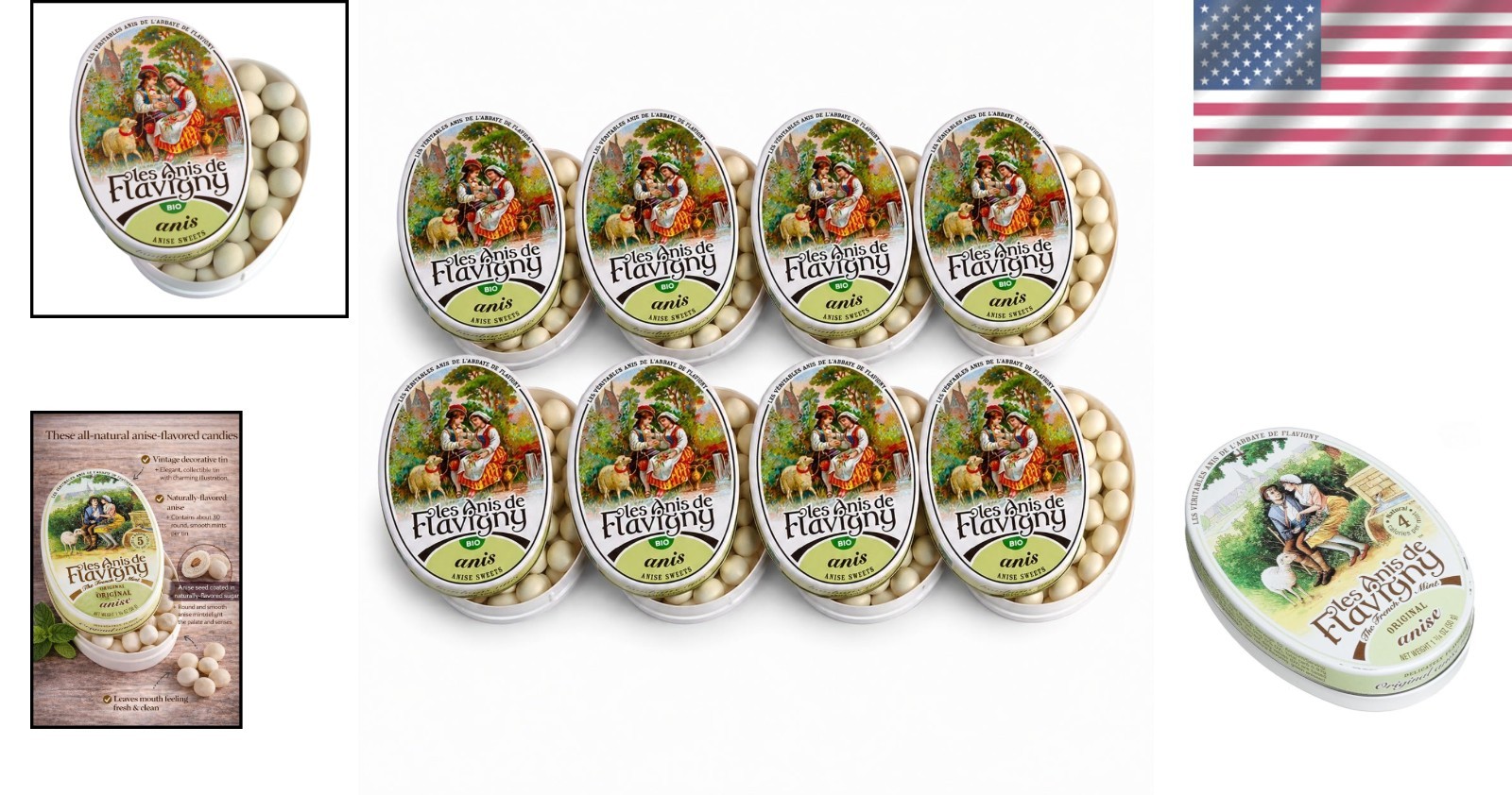 French Anise Hard Candy, Gourmet Sweets in Tin