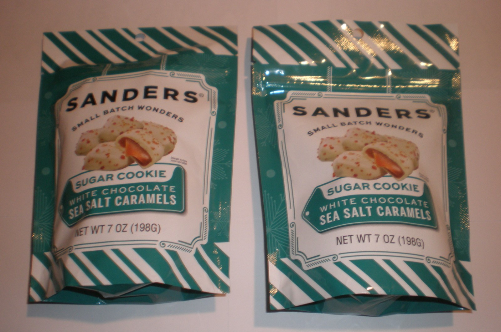 Sanders Sugar Cookie White Chocolate Sea Salt Caramels 2 Bags 7 OZ each