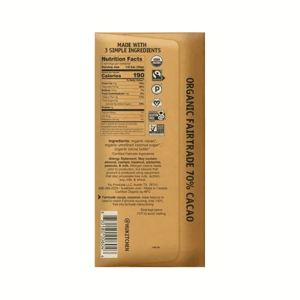 HU Dark Chocolate Bars Variety Pack 8 Count Vegan Paleo Gluten Free Snack