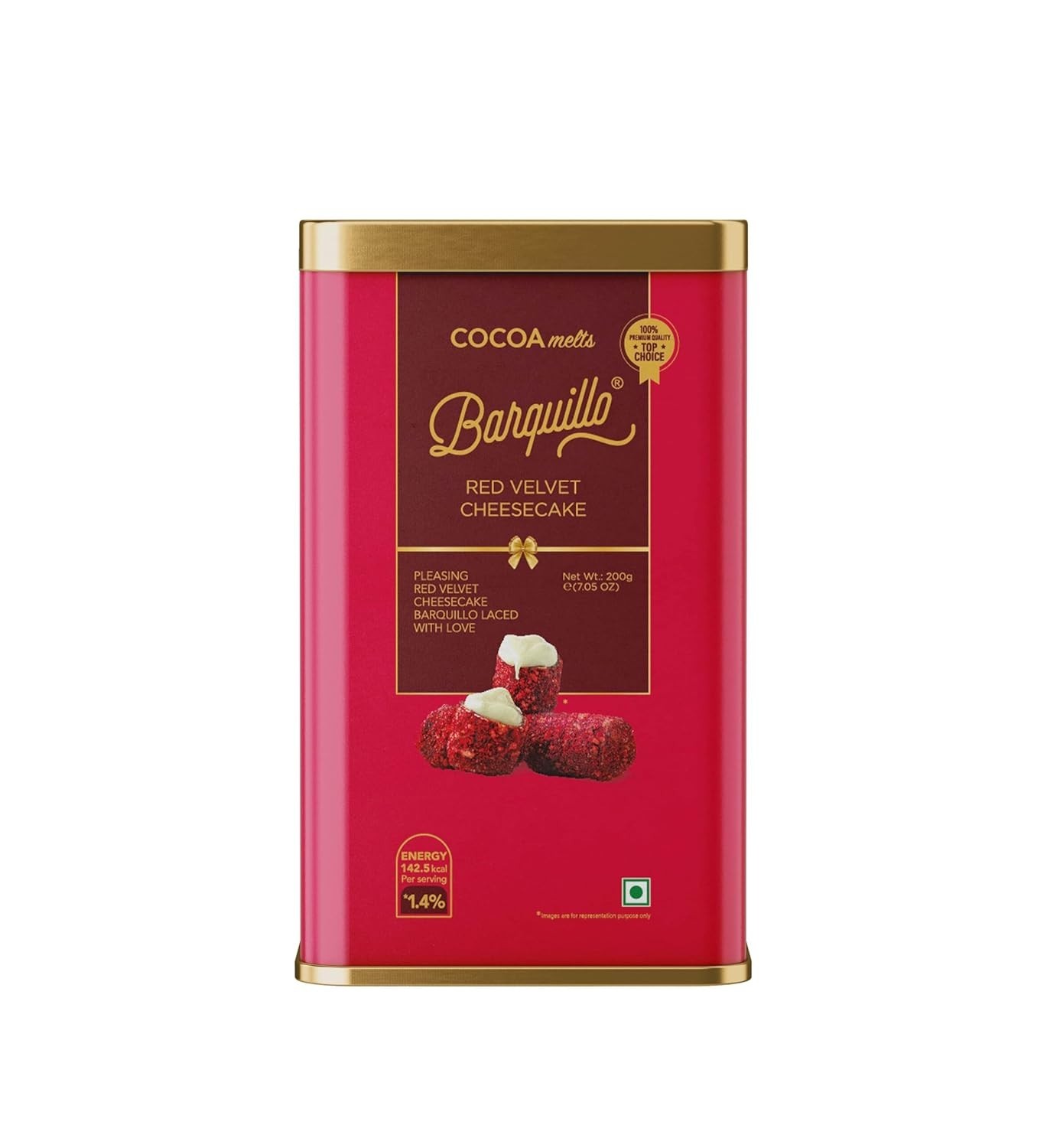 Barquillo Premium Red Velvet Chocolate Tin Pack – 10 Pcs (200 gm) | Cheesecake C