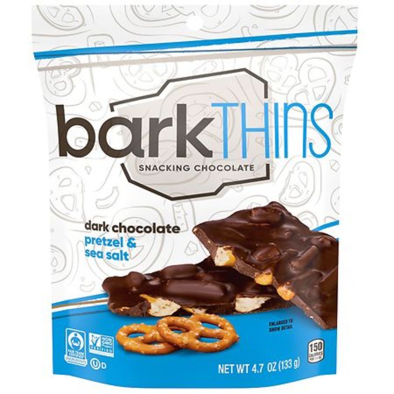 Snacking Chocolate, Bag Dark Chocolate, Pretzel and Sea Salt 4.7 oz