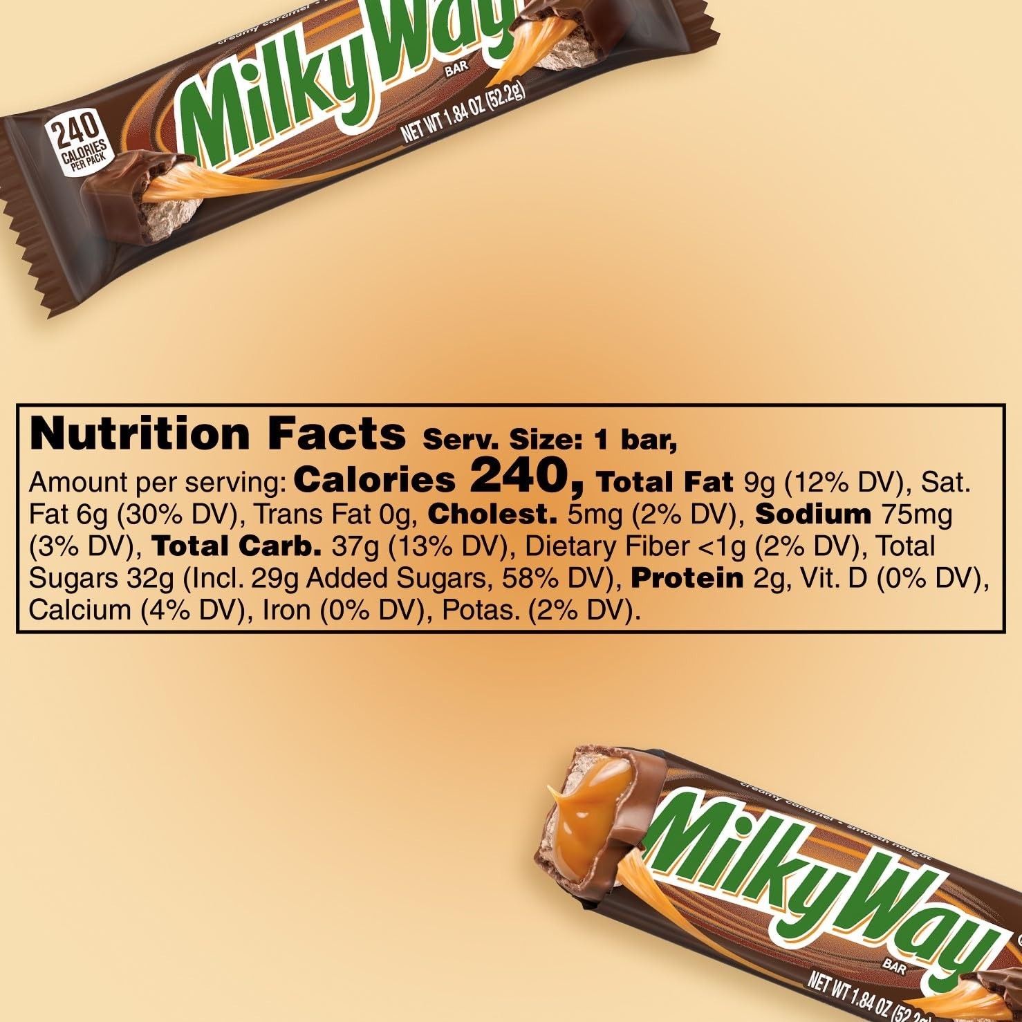 MilkyWay Candy Milk Chocolate Bars Bulk Pack, Full Size, 1.84 oz Pack of 36)