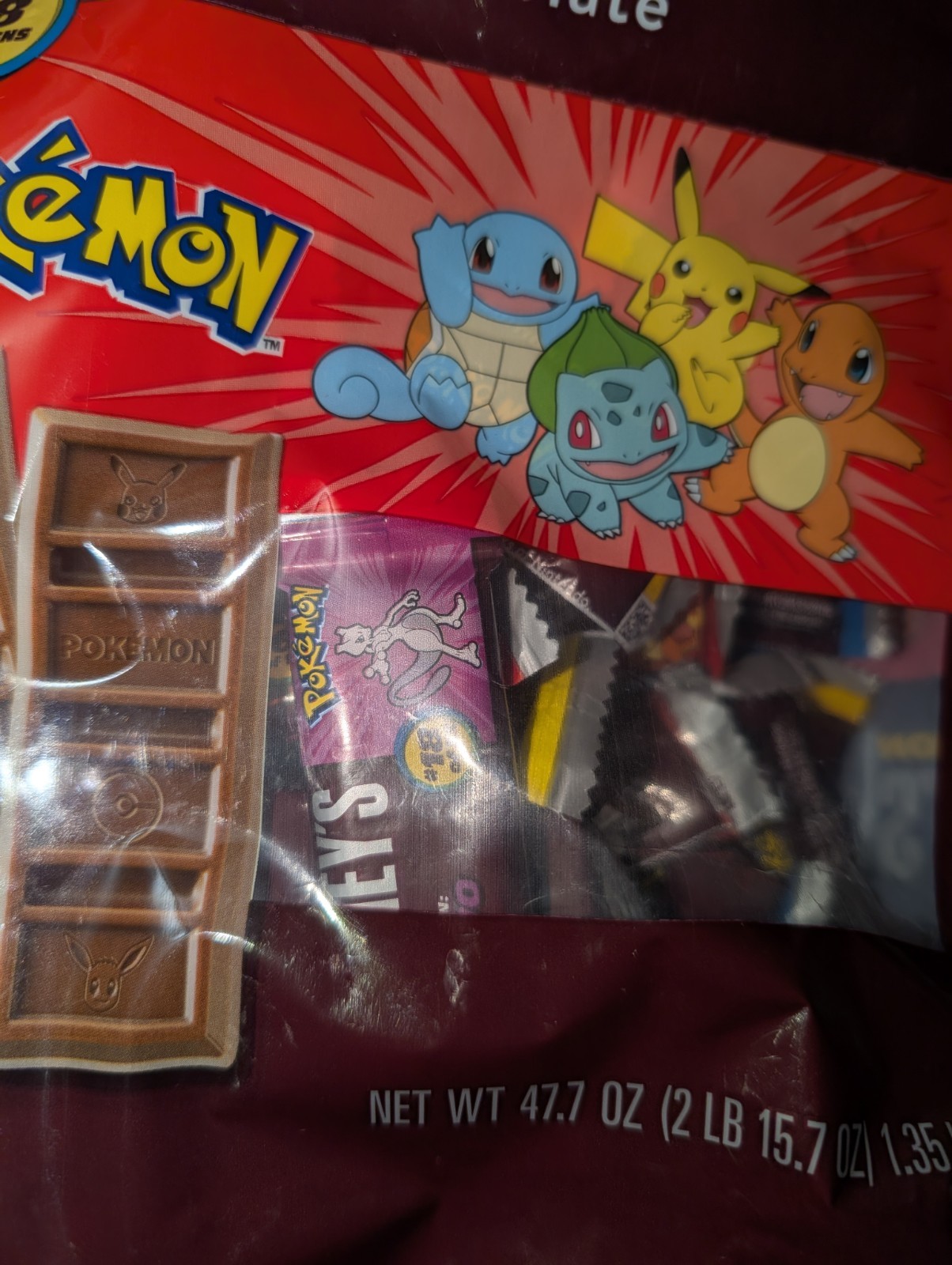 Hershey’s Pokemon Snack Size Chocolate 100 QTY Bag NEW SEALED At Least 1 Mewtwo